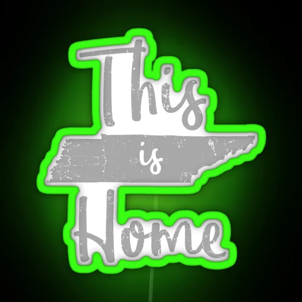 This Is Home Tennessee State Outline RGB Neon Sign
