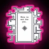 Neon sign with RGB lighting reading 'This Is Not For You' in white font against a dark background inspired by House of Lea...