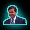 Michael Scott's Worst X neon sign in RGB colors.