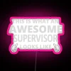 A Supervisor Displaying Excellence with Neon Sign
