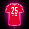 Neon Munich sign with Thomas Muller in RGB colors