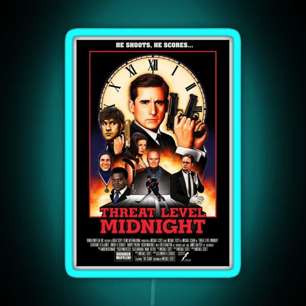 Threat Level Midnight Classic RGB Neon Sign