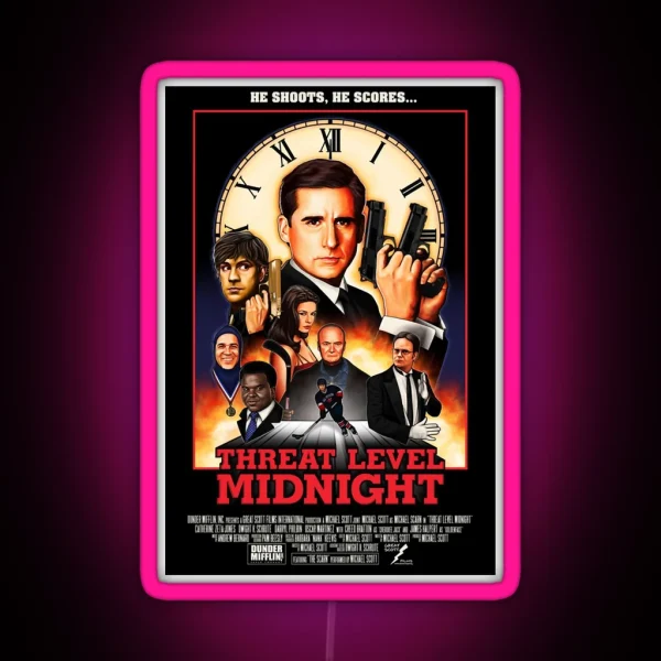 Threat Level Midnight Classic RGB Neon Sign