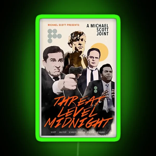 Threat Level Midnight Classic RGB Neon Sign