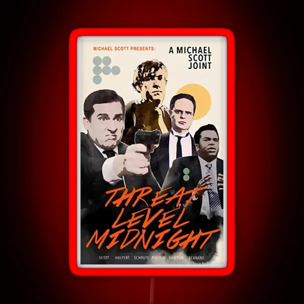 Threat Level Midnight Classic RGB Neon Sign