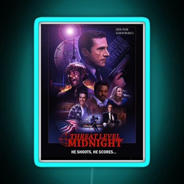 Threat Level Midnight Poster RGB Neon Sign