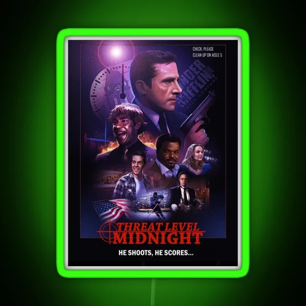 Threat Level Midnight Poster RGB Neon Sign
