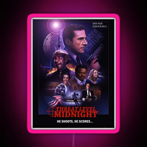 Threat Level Midnight Poster RGB Neon Sign