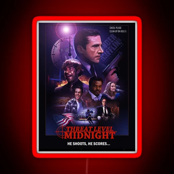 Threat Level Midnight Poster RGB Neon Sign