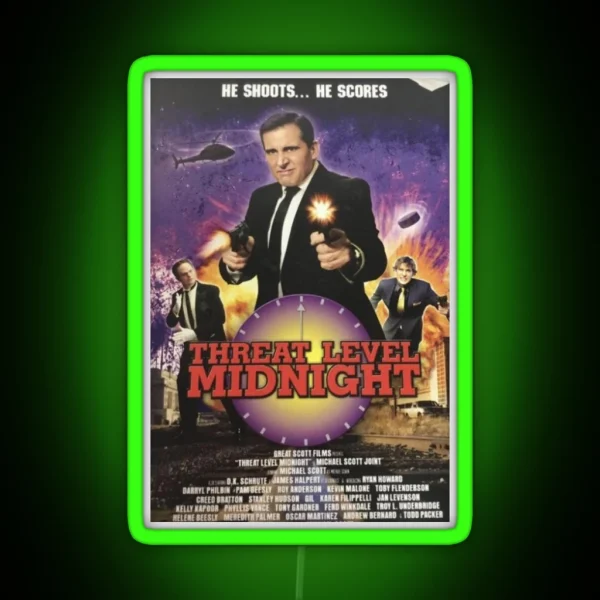 Threat Level Midnight The Office RGB Neon Sign