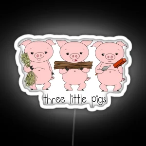 Three Little Pigs RGB Neon Sign