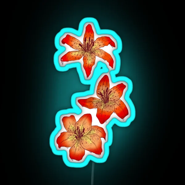 Three Tiger Lillies RGB Neon Sign