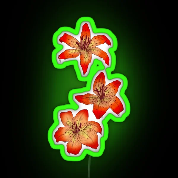 Three Tiger Lillies RGB Neon Sign