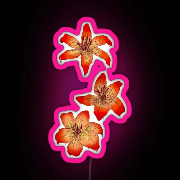 Three Tiger Lillies RGB Neon Sign