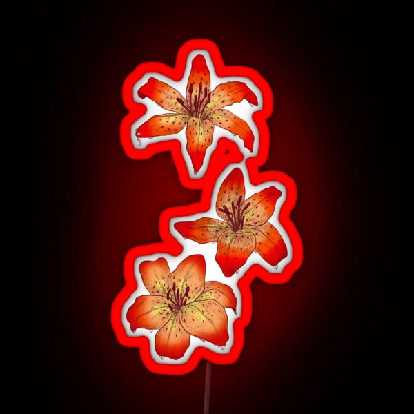 Three Tiger Lillies RGB Neon Sign