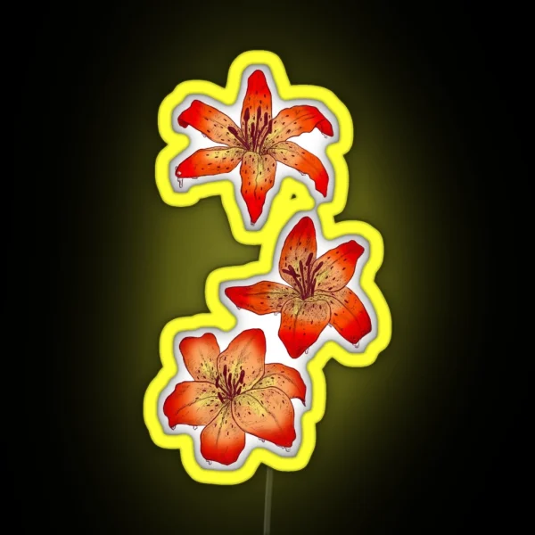 Three Tiger Lillies RGB Neon Sign