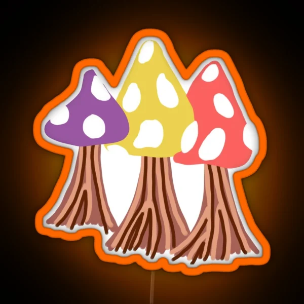 Three Toadstools RGB Neon Sign