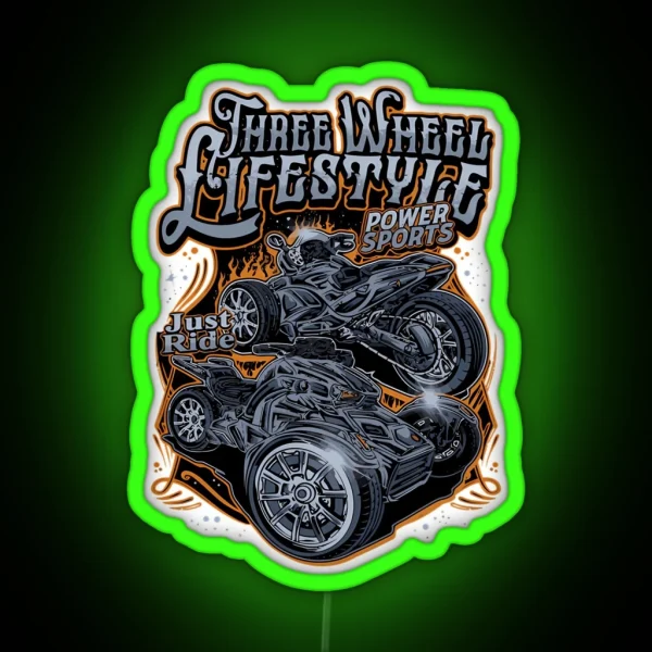 Three Wheel Lifestyle RGB Neon Sign