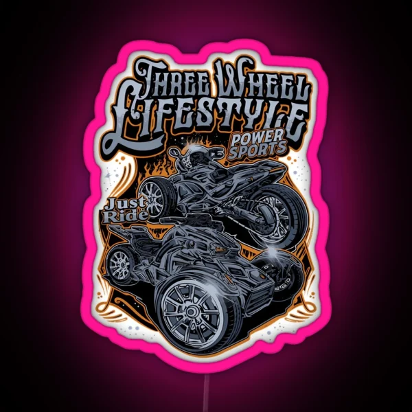 Three Wheel Lifestyle RGB Neon Sign