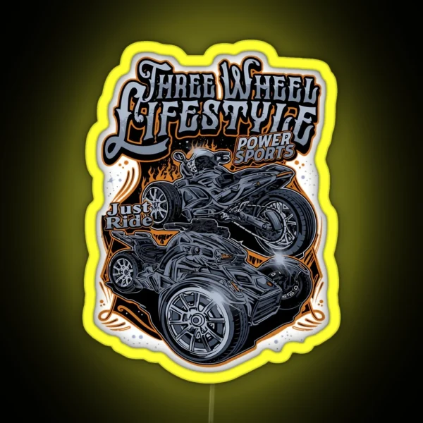 Three Wheel Lifestyle RGB Neon Sign