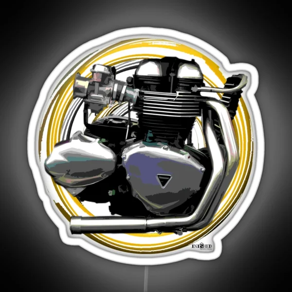 Thruxton Motorcycle Engine Inspired Art RGB Neon Sign