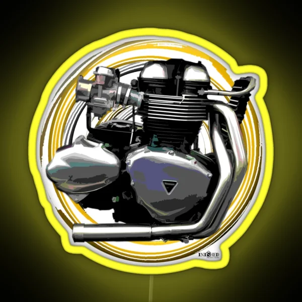 Thruxton Motorcycle Engine Inspired Art RGB Neon Sign