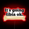 Tibia neon sign with red glow