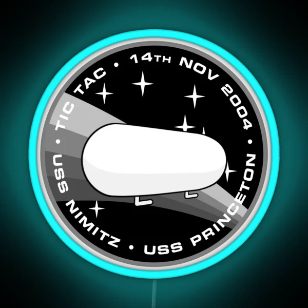 Tic Tac UFO UAP Encounter Morale Patch Black And White Printing Press RGB Neon Sign