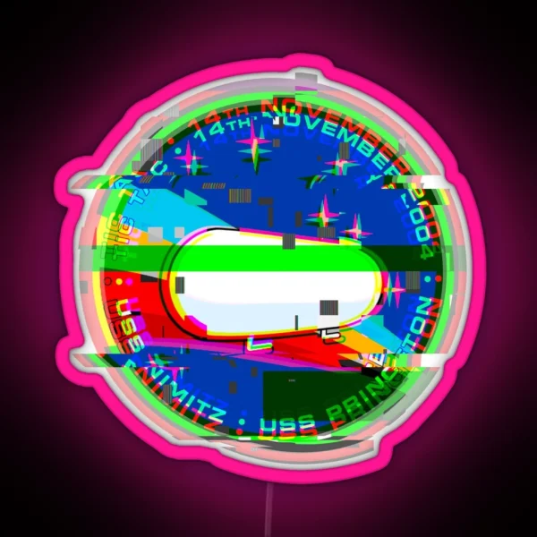 Tic Tac UFO UAP Encounter Morale Patch GLITCH RGB Neon Sign
