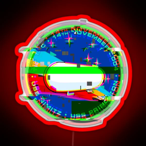 Tic Tac UFO UAP Encounter Morale Patch GLITCH RGB Neon Sign