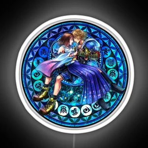 Tidus And Yuna Stained Glass Final Fantasy RGB Neon Sign