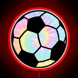 Tie Die Rainbow Soccer Ball RGB Neon Sign