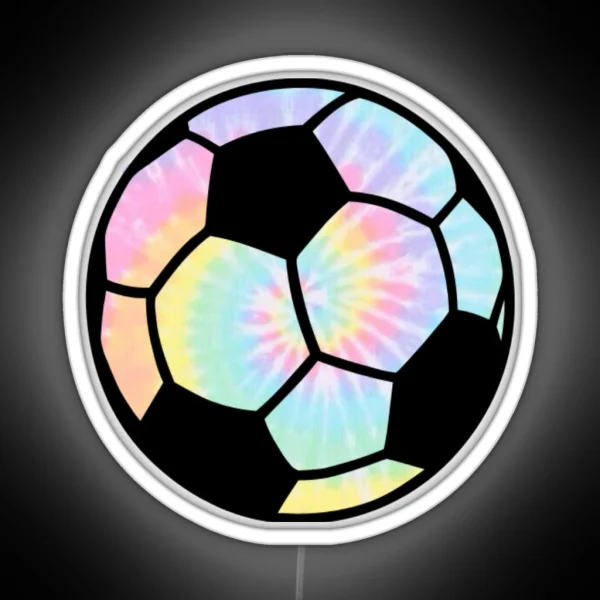 Tie Die Rainbow Soccer Ball RGB Neon Sign