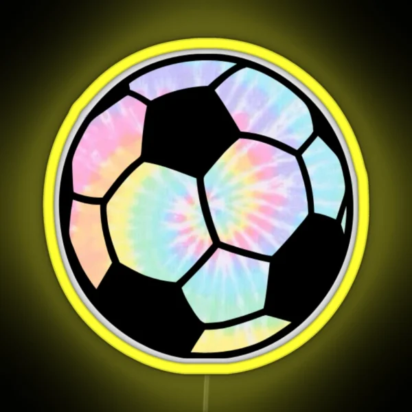 Tie Die Rainbow Soccer Ball RGB Neon Sign