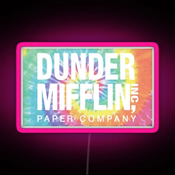 Tie Dye Dunder Mifflin RGB Neon Sign