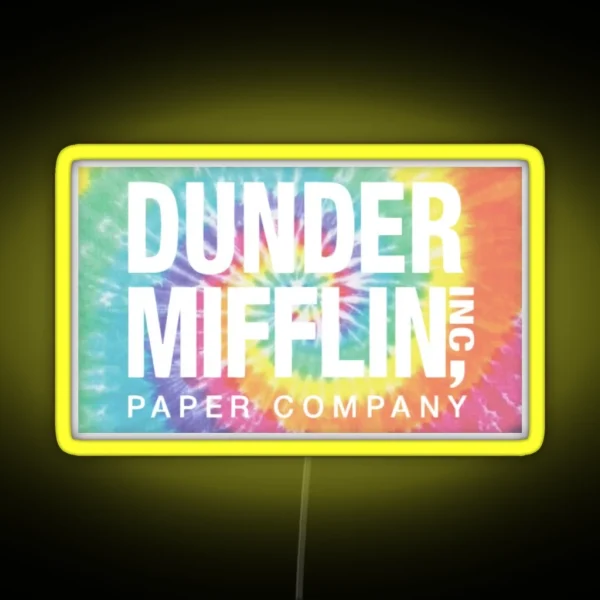 Tie Dye Dunder Mifflin RGB Neon Sign