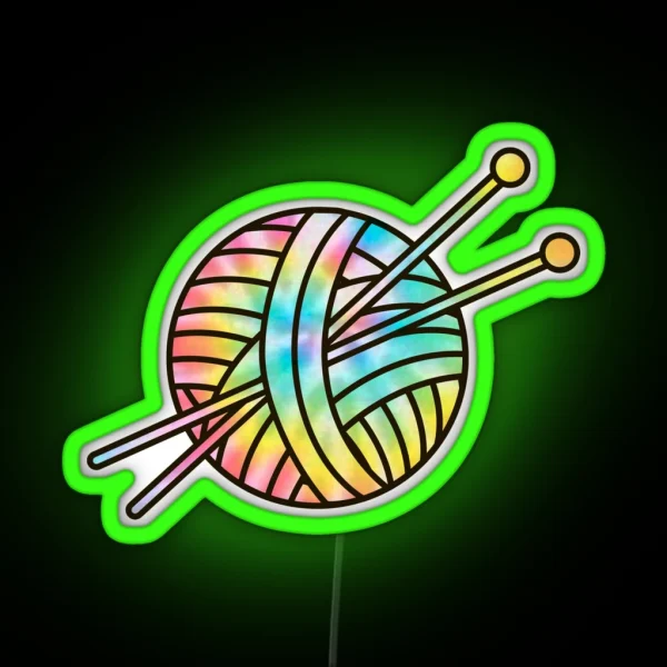 Tie Dye Yarn RGB Neon Sign
