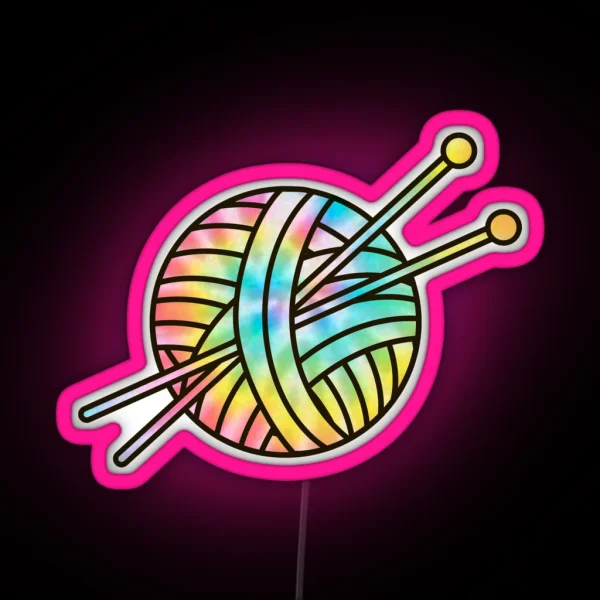 Tie Dye Yarn RGB Neon Sign