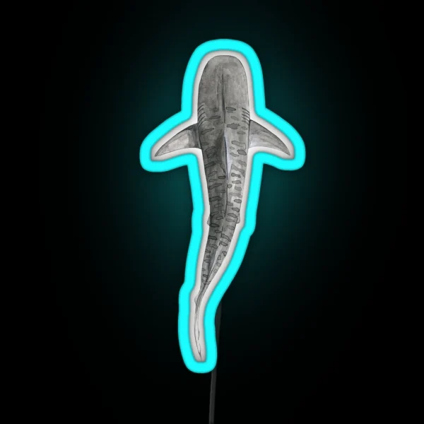 TIGER SHARK Galeocerdo Cuvier Above Navy Blue RGB Neon Sign