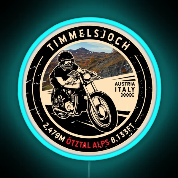 Timmelsjoch Italy Austria Motorcycle RGB Neon Sign