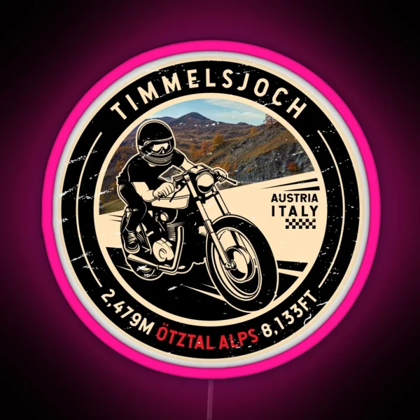 Timmelsjoch Italy Austria Motorcycle RGB Neon Sign