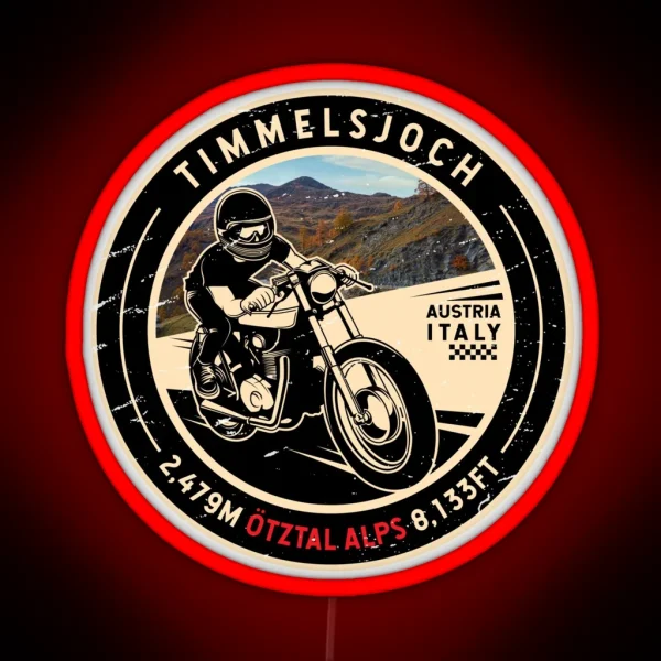 Timmelsjoch Italy Austria Motorcycle RGB Neon Sign