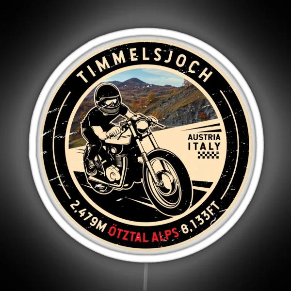 Timmelsjoch Italy Austria Motorcycle RGB Neon Sign