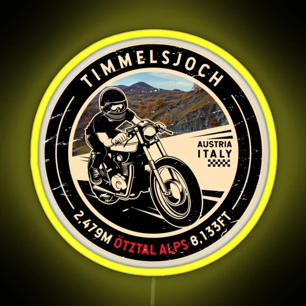 Timmelsjoch Italy Austria Motorcycle RGB Neon Sign