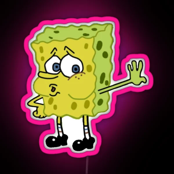 Tired Spongebob Meme RGB Neon Sign