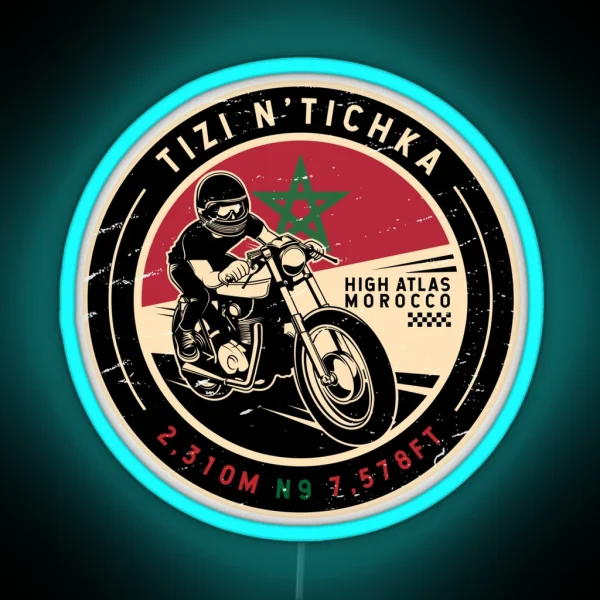 Tizi N Tichka Morocco Motorcycle RGB Neon Sign