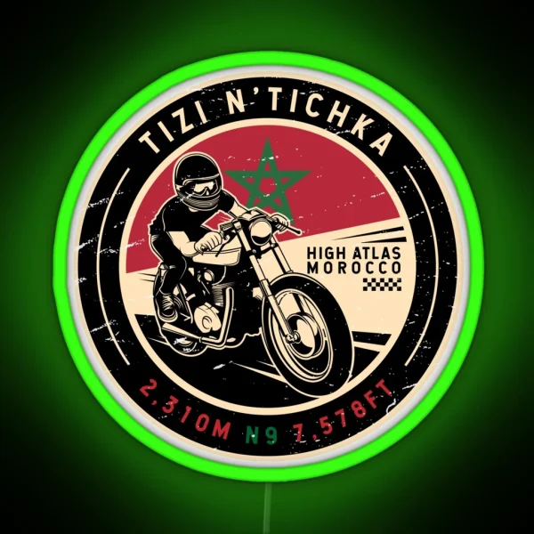 Tizi N Tichka Morocco Motorcycle RGB Neon Sign