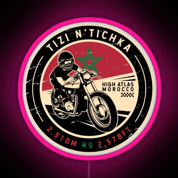 Tizi N Tichka Morocco Motorcycle RGB Neon Sign