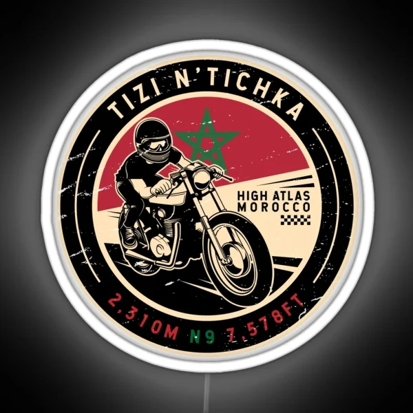 Tizi N Tichka Morocco Motorcycle RGB Neon Sign