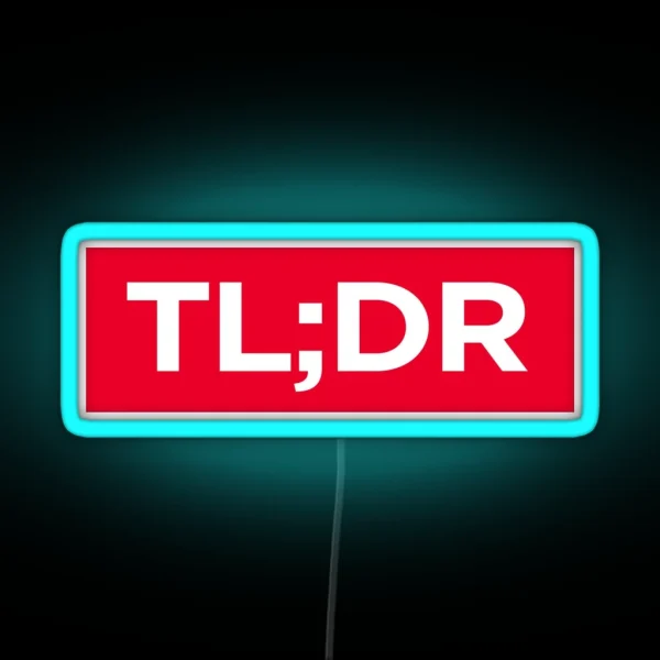 TL DR Red Box RGB Neon Sign